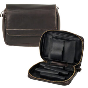 4er Pfeifentasche Leder braun