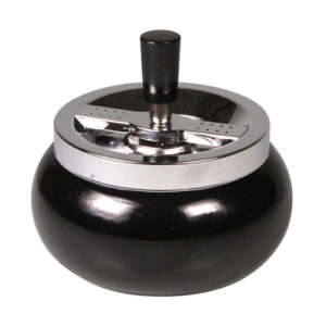 Drehascher bauchig chrom/schwarz