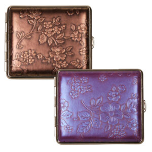 Zigaretten-Etui Lederoptik mit Blumenmuster