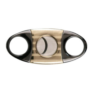 Zigarren-Abschneider Gun/Gold-Satin gestreift 23 mm