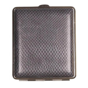 Zigaretten-Etui Kunstleder grau mit Eidechsen-Struktur