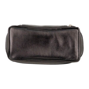 Pfeifentasche Leder schwarz 2er