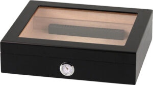 Humidor schwarz matt mit Glasdeckel